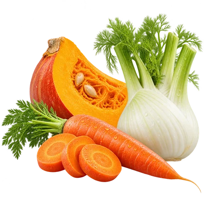 Zanahoria, calabaza e hinojo